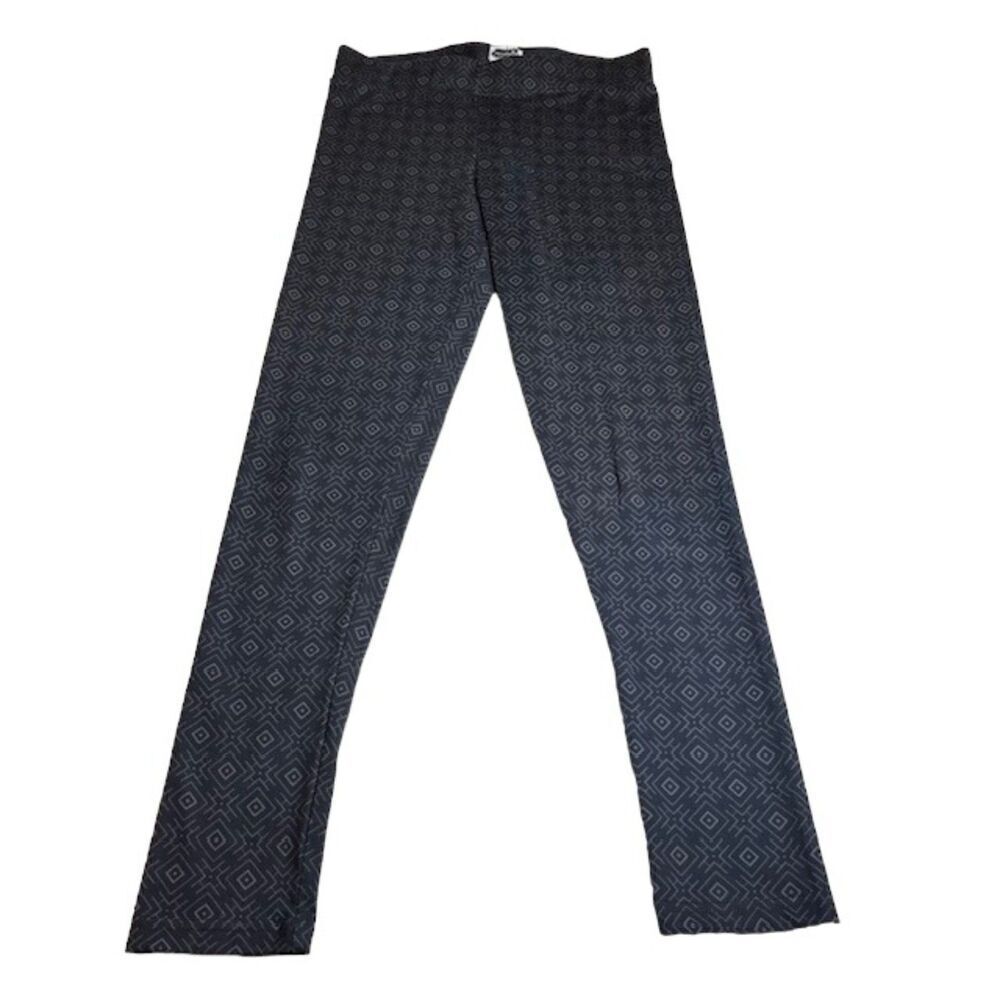 Mud pie Women's Black and Gray Geometric Diamond Print‎ Leggings S/M